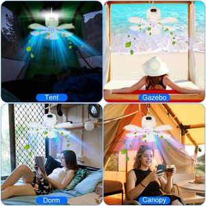 Lanterna LED Portatile 2-in-1 e Ventilatore da Tenda, Alimentato a Batteria 8000mAh, 4 Velocità e 4 Timer, Display Digitale, Moschettone per Campeggio - Product Image 6