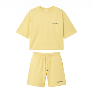 Ensemble T-shirt et short surdimensionné 100 % coton 2026 pour homme – Vente en gros, personnalisable, tendance - Product Image 3