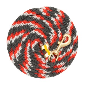 Longe d'équitation en polyester tressé avec crochet anti-panique finition dorée 1,2 m/7 pi de long pour cheval - Product Image 3