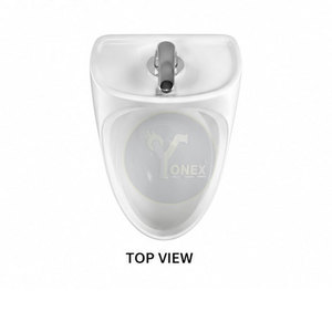 Urinoir mural compact de petite taille pour hommes, idéal pour les salles de bain à domicile, économise l'espace, avec système de chasse d'eau. - Product Image 5