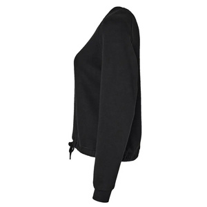 Women's Black Crew Neck <b>Sweatshirt</b> 100% Cotton Knitted Regular Length Solid Color Breathable Windproof Embroidery <b>Tie</b> <b>Dye</b> - Product Image 3