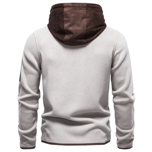 Sweat-shirt polaire zippé à capuche pour homme, couleur unie, coupe décontractée, idéal pour l'hiver, coupe ample, mélange polyester-coton, coupe-vent, imperméable, avec poches - Product Image 3