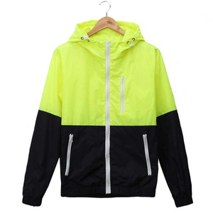 Chaqueta Cortavientos con Capucha para Hombre, Diseño Color Block, Cierre de Cremallera, Ropa Exterior Casual de Primavera, Abrigo de Poliéster Resistente al Viento - Product Image 4