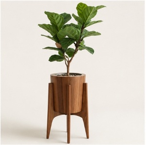 Macetero de Madera Moderno Hecho a Mano, Soporte para Macetas de Interior de Nogal Sólido para Sala de Estar, Soporte Ecológico para Macetas de Madera - Product Image 1