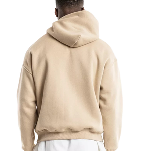 Sudadera con Capucha Personalizada para Hombre, Otoño, Gruesa, Cálida, de Algodón y Felpa, con Estampado Puff y Logotipo Frontal Teñido Liso, Estilo Moderno - Product Image 1