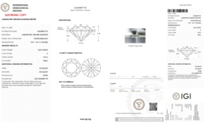 Diamant de laboratoire CVD Luxe Glow 3,40 CT, taille ronde, couleur E, pureté VVS2, 9,57 MM, certifié IGI, éclatant pour les meilleurs bijoux - Product Image 2
