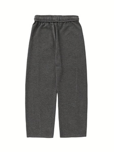 Custom OEM Custom Embroidered Patches Fleece Sweatpants High GSM <b>White</b> Trousers Hip Hop Style - Product Image 4
