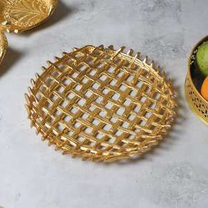 Plateau de service alimentaire rond en aluminium personnalisé, fait main - Product Image 3