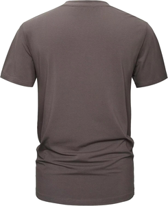 <b>Men's</b> Solid <b>Grey</b> Short Sleeve Crew Neck T-<b>Shirt</b> Blank Casual Regular Fit Tee - Product Image 5