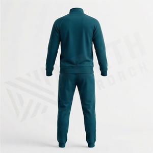 Chándal Deportivo para Hombre, Color Verde Azulado, con Diseño Geométrico, Cierre Completo, Transpirable, de Poliéster, para Otoño, Corte Regular, con Bolsillos Laterales - Product Image 2