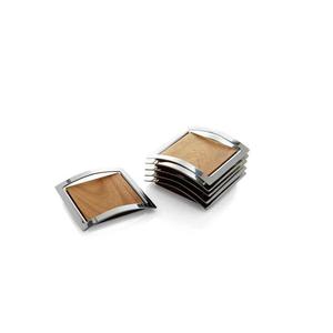 Elegant and Classic Aluminium and Brass Metal <b>Gold</b> Ivory Color Customized Tea Cup or Glass <b>Coasters</b> - Product Image 4