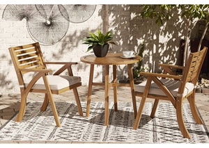 Mesa de Madera Contemporánea para Exteriores con Estructura Metálica para Comedor, Patio y Jardín, Diseño Duradero - Product Image 5