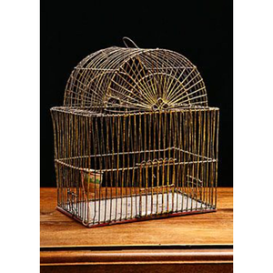 Vintage Metal <b>Decorative</b> <b>Bird</b> <b>Cage</b> with Antique Brass Finish Ornamental Birdcage with Opening Door for Home Garden Decor - Product Image 6