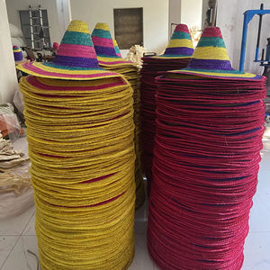 Chapeau Sombrero en Paille Rayé Coloré avec Logo Personnalisé - Unisexe, Idéal pour Fêtes Estivales, Décontracté, Quotidien, Cadeau, Décoration - Product Image 1