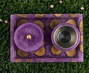 Handcrafted Wooden Resin Arabian <b>Incense</b> Bakhoor Burner with Oud <b>Box</b> Elegant Ramadan Eid Gift for Luxury Home Decoration - Product Image 2