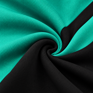 Conjunto Deportivo Personalizado para Mujer, Chaqueta y Pantalones Ajustados en Bloques de Color Verde y Negro, Traje de Entrenamiento de Dos Piezas - Product Image 4