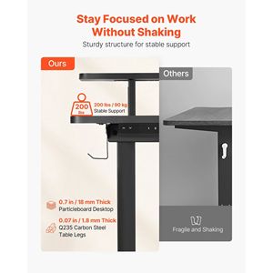 Heavy Duty Electric Adjustable Height L-Shaped Computer <b>Desk</b> with Keyboard Tray and Dual Hooks for Gaming & Office Use - Product Image 4