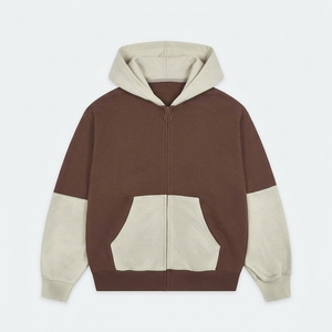 Sweat-shirt à capuche zippé pour homme, design color block, coupe classique, style décontracté, vêtement d'automne - Product Image 2