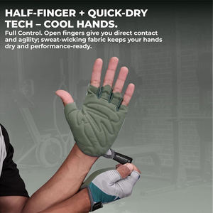 Custom Made <b>Half</b> Finger Lace-Up Anti <b>Slip</b> Microfiber Gym Fitness Gloves for Weight Lifting and Fitness Training - Product Image 5