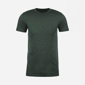 T-shirt basique vert à manches courtes pour homme, T-shirts basiques de couleur unie, T-shirt décontracté de qualité supérieure à col rond, vert bouteille uni - Product Image 3