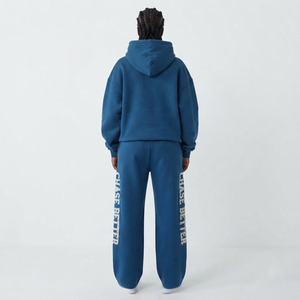 Ensemble de survêtement pour femme avec broderie, sweat à capuche et pantalon de survêtement amples en coton, tenue décontractée d'hiver - Product Image 2