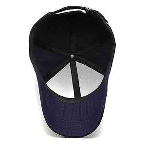 Unisex Solid Color Vintage <b>Baseball</b> <b>Cap</b> 5-Panel Fitted Breathable Cotton Casual Wear for Adults <b>Navy</b> Blue - Product Image 5