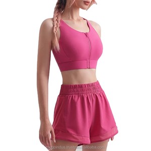Soutien-gorge de sport/yoga réversible léger pour enfants, grande taille, avec logo personnalisé, fermeture éclair et protection antichoc - Product Image 4