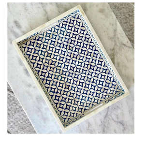 Bandeja de servicio hecha a mano con incrustaciones de hueso con estilo más vendida, diseño moderno, pieza de arte funcional ligera para desayuno, cama, boda - Product Image 5