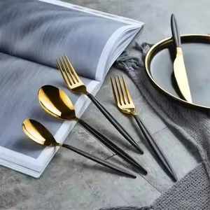 Stylish Dining Collection Metal Cutlery Set <b>Spoon</b> Fork Serving Combo Perfect for Modern <b>Table</b> Arrangement - Product Image 2