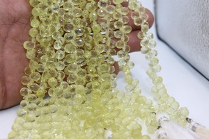 Perles de quartz jaune naturel en forme de goutte, 6-8 mm, 8 pouces, pierres précieuses naturelles pour la création de bijoux, prix de gros - Product Image 4