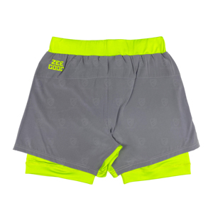 Shorts de sport pour hommes à séchage rapide, 2-en-1, mi-longs, avec accents réfléchissants, poches extensibles, couleur unie, 1 pièce, pour musculation - Product Image 2