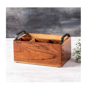 Handcrafted Wooden <b>Cutlery</b> Holder for Kitchen Spoon Stand for Dining Table Storage <b>Organiser</b> Tableware Box with Handle - Product Image 5