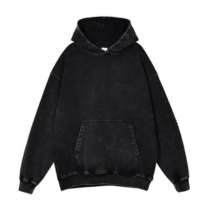 เสื้อฮู้ดดี้โอเวอร์ไซส์แบบย้อมสีพิเศษสำหรับฤดูหนาว ผู้ชาย ผ้าฝ้ายฟลีซ เสื้อสวมหัวลำลอง สตรีทแวร์ แห้งเร็ว รับผลิตแบบ OEM ODM ไซส์ XL - Product Image 3