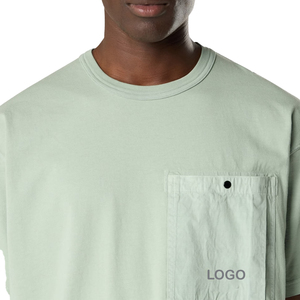 Premium Organic Cotton Utility Pocket T Shirt Men Heavyweight Garment Dyed Streetwear OEM Custom Fashion Tee Men's T-Shirts - Product Image 5