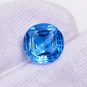 พลอยสังเคราะห์นาโนคุณภาพสูง สีน้ำเงิน เกรด AAA รูปทรงเว้า สำหรับทำเครื่องประดับ แบบคาโบชอง เจียระไน ปรับแต่งได้ - Product Image 3
