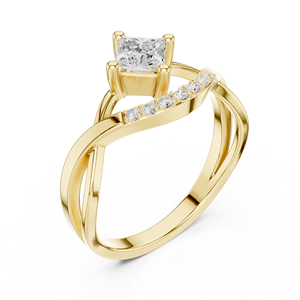 Anillo de cóctel de declaración de lujo de 14K con joyas escarlata con piedra de diamante CZ grande para ropa de fiesta - Product Image 5