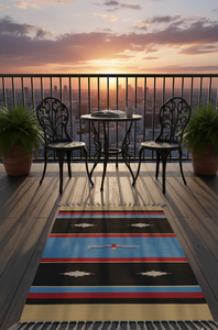 Tapis en coton faits main à motifs floraux tendance - Design moderne, lavables, avec envers réversible pour la maison, les voyages et les pique-niques - Product Image 2