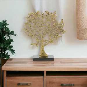Jaffs Exports - Escultura de Árbol Dorado de 31 cm de Alto x 9 cm de Ancho x 27.5 cm de Largo, Arte Metálico Artístico Hecho a Mano, Decoración de Mesa Ecológica, Estilo Moderno - Product Image 4