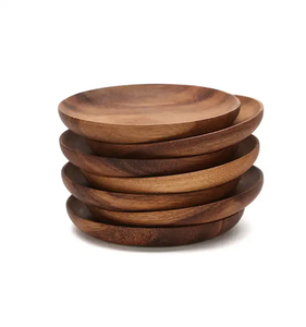 Assiettes en bois de haute qualité, carrées, en bois d'acacia, rondes, avec logo personnalisé, écologiques, faites à la main - Product Image 4