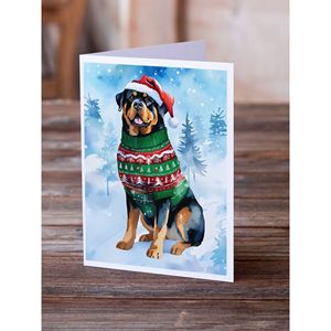 Cartes de vœux de Noël Rottweiler fantaisistes Lot de 8 cartes vierges avec enveloppes A7 Taille 5x7 - Product Image 2