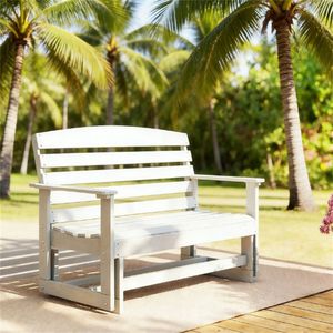 Sedia a dondolo da giardino bianca per cortili e patii - Product Image 2