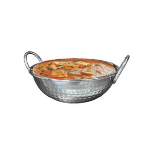 Ensemble de plats de service pour curry en acier inoxydable martelé, sur mesure OEM, comprenant seau Balti, Karahi, Wok, vaisselle commerciale en gros - Product Image 5