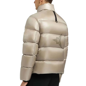Daizen Star Men's Beige Puffer Jacket Stand Collar Zipper Closure Windproof Winter Casual Thick PU Fabric 220g Polyester Filling - Product Image 3