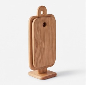 <b>Wooden</b> Chopping Blocks 2 <b>Piece</b> Set Rectangle with Handle Hole and Vertical Stand Holder - Product Image 1