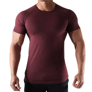 T-shirt de sport pour homme, très vendu, en spandex, manches courtes, coupe ajustée, pour la course à pied et l'entraînement - Product Image 3