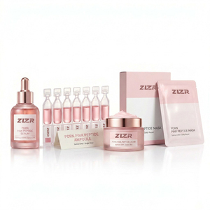 PDRN Skincare Set 10000ppm Salmon DNA Pink Peptide Serum Ampoule Cream Mask Glass Skin Repair 4 Piece Kit Korean - Product Image 1