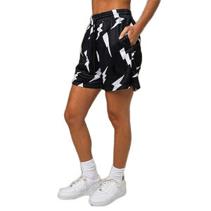 Shorts décontractés pour hommes en toile polyester/coton personnalisée, effet vieilli, couleur unie, taille élastique, épais, écologique, respirant et séchage rapide - Product Image 1