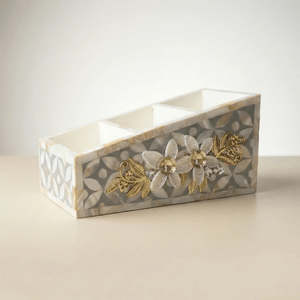 Boîte de rangement décorative de qualité supérieure Hs Husnain Crafts en nacre plaquée or pour couverts de cuisine et serviettes en papier - Product Image 4