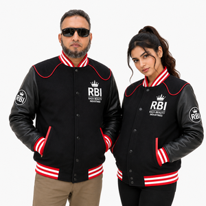 Blouson universitaire réversible en laine de baseball personnalisé, style Letterman, respirant, avec logo brodé fini, qualité supérieure - Product Image 5