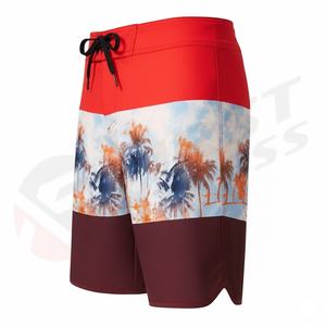 Shorts de bain pour hommes 2025 les plus vendus, séchage rapide, logo personnalisé, 100 % coton, toile unie, fermeture à cordon - Product Image 4